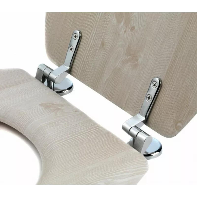 Beldray LA033710WOAKPFEU7 asiento de inodoro de madera MDF, roble blanco, Soft-Close