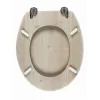 Beldray LA033710WOAKPFEU7 asiento de inodoro de madera MDF, roble blanco, Soft-Close