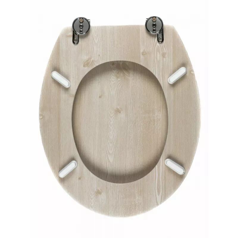Beldray LA033710WOAKPFEU7 asiento de inodoro de madera MDF, roble blanco, Soft-Close