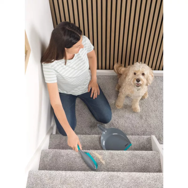Beldray LA034191UFPEU7 set de recogedor y cepillo con cabezal de goma Anti-bac Pet Plus+
