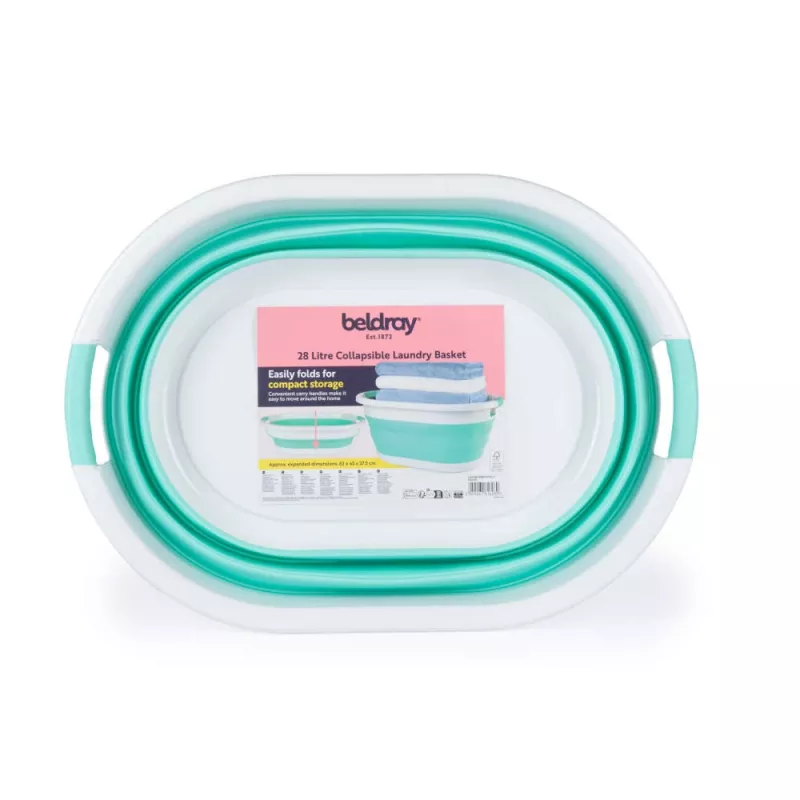 Beldray LA034816MNTFPEU7 cesta de la ropa plegable 28L blanca/menta
