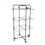Beldray LA035747BLKFSDUFEU7 tendedero torre 30 metros - estante de secado plegable de 3 niveles con ruedas, negro/gris