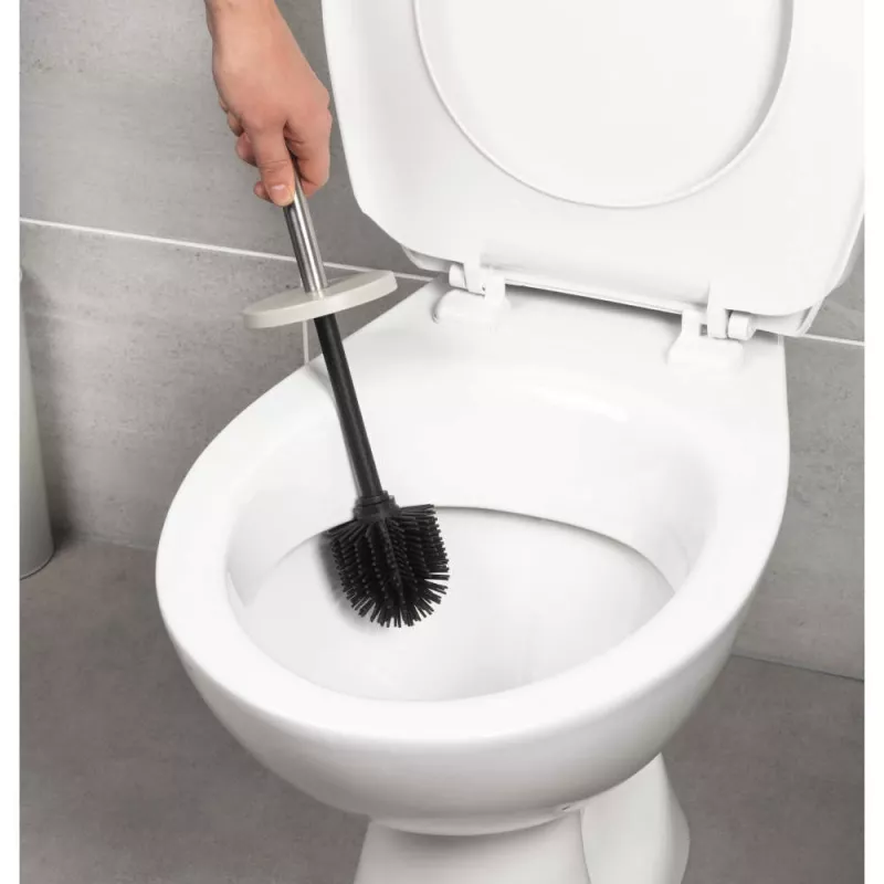 Beldray LA036034GRYPEU7 cepillo de inodoro con cabezal de silicona antibacteriano, gris