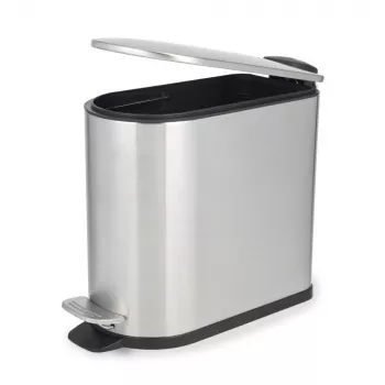Beldray LA036683SSPEU7 cubo de pedal slimline en forma de D 5 litros, plata