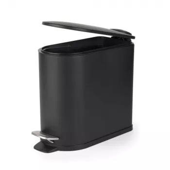 Beldray LA036690BLKPEU7 cubo de pedal slimline en forma de D 5 litros, negro
