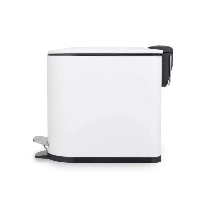 Beldray LA036690WHTPEU7 cubo de pedal slimline con forma de D 5 litros, blanco