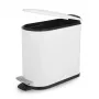 Beldray LA036690WHTPEU7 cubo de pedal slimline con forma de D 5 litros, blanco