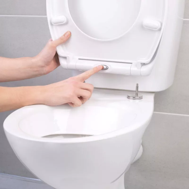 Beldray LA037062PEU7 asiento de inodoro con liberación rápida Anti-bac, blanco