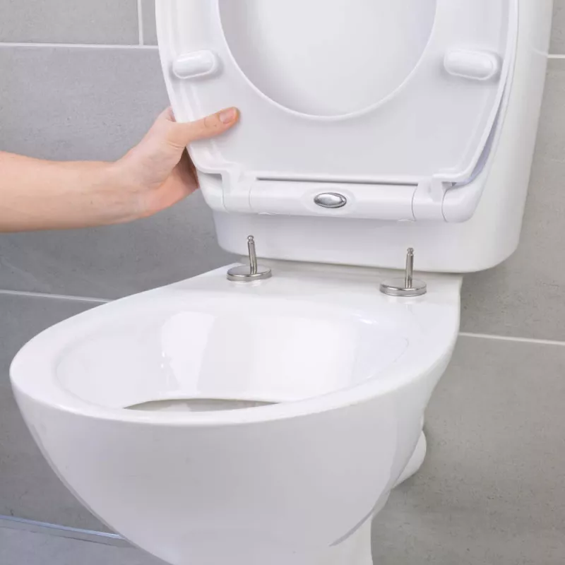Beldray LA037062PEU7 asiento de inodoro con liberación rápida Anti-bac, blanco