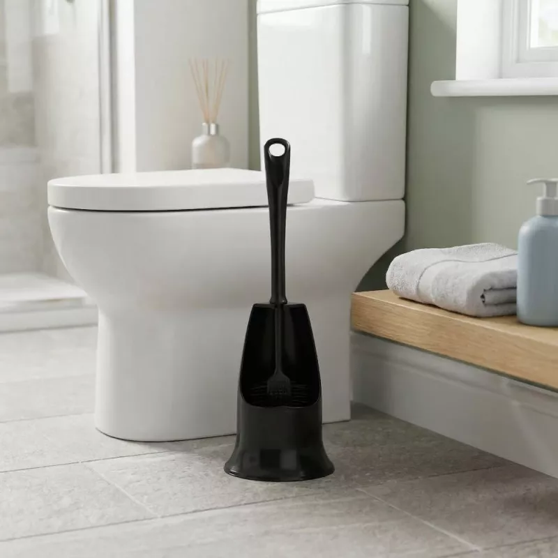 Beldray LA084538BLKPEU7 set de cepillo de inodoro Anti-bac con soporte - negro