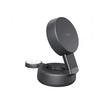 Belkin UltraCharge 25W Qi2 Magnetic estación de carga inalámbrica 2 en 1 gris oscuro WIZ043KQCH