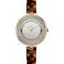 BELLEVUE D72 Reloj de mujer cuarzo analógico 33mm esfera plateada correa de piel negra