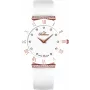 BELLEVUE E120 reloj analógico de cuarzo para mujer 26mm caja de acero inoxidable esfera blanca correa de piel negra