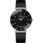 BELLEVUE E126 Reloj mujer analógico de cuarzo 26mm esfera plateada correa de cuero negra