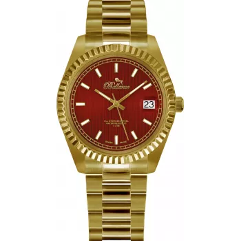 BELLEVUE H18 reloj de cuarzo mujer 30 mm esfera plateada correa de piel negra