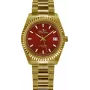 BELLEVUE H18 reloj de cuarzo mujer 30 mm esfera plateada correa de piel negra