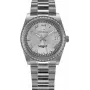 BELLEVUE reloj de mujer H3 de cuarzo 36mm acero inoxidable esfera blanca piel negra