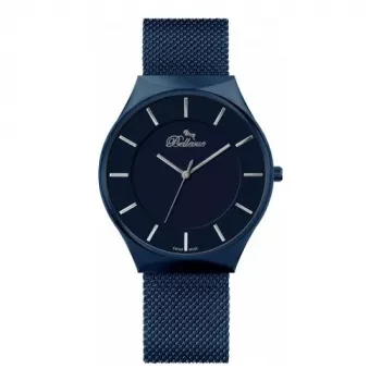BELLEVUE Reloj hombre E58 analógico de cuarzo 32mm acero inoxidable cuero negro