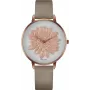 BELLEVUE B43-1 reloj analógico de cuarzo para mujer 40mm esfera plateada correa de piel negra
