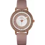 BELLEVUE Reloj de mujer B45 35mm cuarzo analógico caja de acero inoxidable esfera plateada correa de piel negra