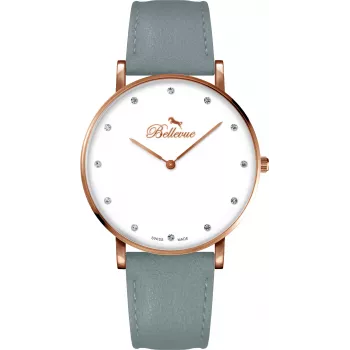 BELLEVUE Reloj de mujer B55 40mm oro rosa acero inoxidable cuarzo