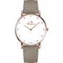 BELLEVUE Woman B56 40mm reloj de cuarzo analógico caja de acero inoxidable correa de piel negra