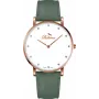 Reloj de mujer BELLEVUE B57 40mm cuarzo analógico esfera plateada piel negra