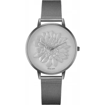 BELLEVUE Woman D12 40mm reloj analógico de cuarzo caja de acero inoxidable correa de piel negra
