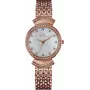 BELLEVUE Woman D50 32mm Reloj analógico de cuarzo esfera plateada correa de piel negra