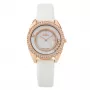 BELLEVUE Woman E50 33mm Reloj de cuarzo analógico Caja de acero inoxidable Correa de piel auténtica