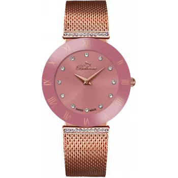 BELLEVUE Woman F115 Reloj de cuarzo 33 mm acero inoxidable esfera blanca piel negra