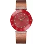 BELLEVUE mujer F117 33mm reloj analógico de cuarzo esfera plateada correa de piel negra