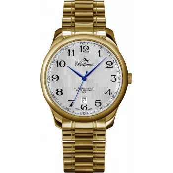 BELLEVUE Woman F12 Reloj de cuarzo 30mm esfera plateada piel negra