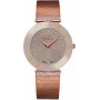 BELLEVUE Reloj de cuarzo analógico para mujer F124 26 mm Acero inoxidable Plateado