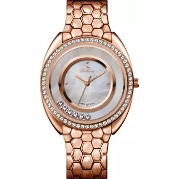 Reloj de mujer BELLEVUE F50 33mm cuarzo analógico plata acero inoxidable malla