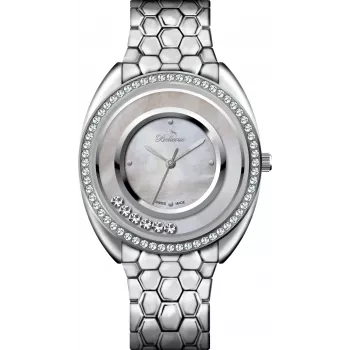 BELLEVUE Woman F51 reloj analógico de cuarzo 33mm esfera plateada correa de piel negra