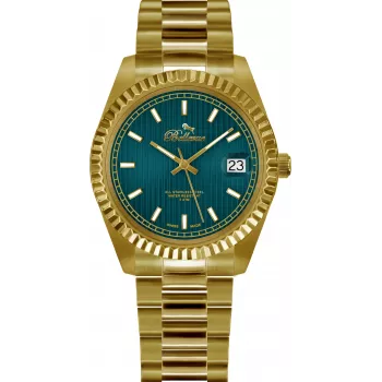 BELLEVUE mujer H16 30mm reloj de cuarzo analógico acero inoxidable piel negro