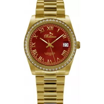 BELLEVUE Reloj de mujer I17 (35mm) cuarzo suizo analógico - Esfera plateada, correa de piel negra