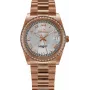 BELLEVUE Woman I28 (28mm) Reloj de pulsera analógico de cuarzo - Esfera plateada, correa de piel negra