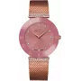 BELLEVUE reloj de mujer analógico de cuarzo F116 26mm caja de acero inoxidable correa de piel negra