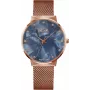 BELLEVUE Reloj de mujer B11 cuarzo analógico 33mm caja de acero inoxidable correa de piel auténtica