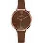 BELLEVUE B51 reloj de cuarzo para mujer 35mm caja de acero inoxidable esfera plateada correa de piel negra