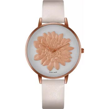 BELLEVUE Reloj de mujer B42-3 39mm Oro rosa Acero inoxidable Piel