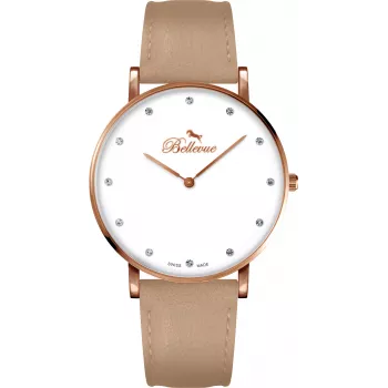 BELLEVUE Reloj de mujer B54 (40mm) malla de acero inoxidable plateada