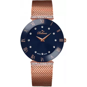 BELLEVUE Reloj de mujer F107 (33mm) - acero inoxidable - plata