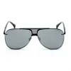 Belstaff gafas de sol rectangulares hombre Beckington - montura de acetato negra, lentes de policarbonato grises, protección UV400, 60/18/145 mm
