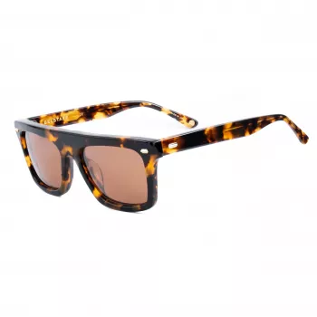 Belstaff Randford S153 Gafas de sol unisex - Montura de acetato negra, lentes de policarbonato grises, 52 mm