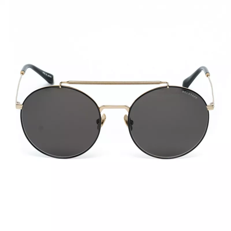 Belstaff Staham Dorado Gafas de sol de hombre - Montura de acetato pilot square Protección UV400 lente gris 54mm