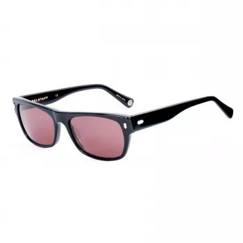 BELSTAFF Hudson S181 Gafas de sol para mujer - Montura de acetato negra, lentes grises CR-39, 54/17/145 mm