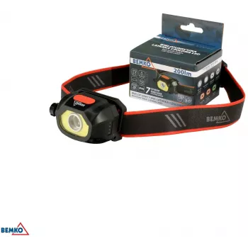 BEMKO C49-LTC02 linterna frontal LED recargable multifunción, 200lm, 6500K, 1200mAh, IP44